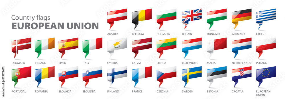 flags of the european union. Vector illustration. flags of the european union. Vector illustration.