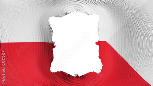 Photography Square hole in the Bratislava, capital of Slovakia flag, white background, 3d re