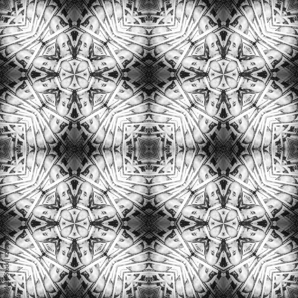 seamless geometric pattern of dollars