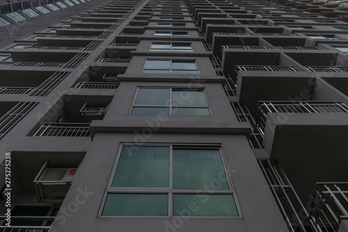 Abstract images of geometric shapes on buildings in Bangkok.