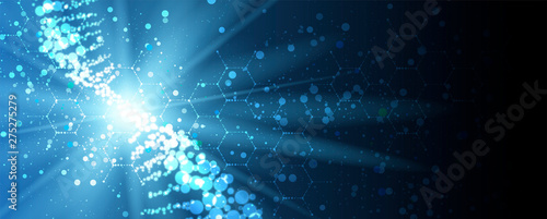 Abstract DNA technology. Science medical concept. Futuristic background