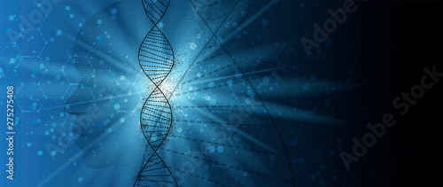Abstract DNA technology. Science medical concept. Futuristic background