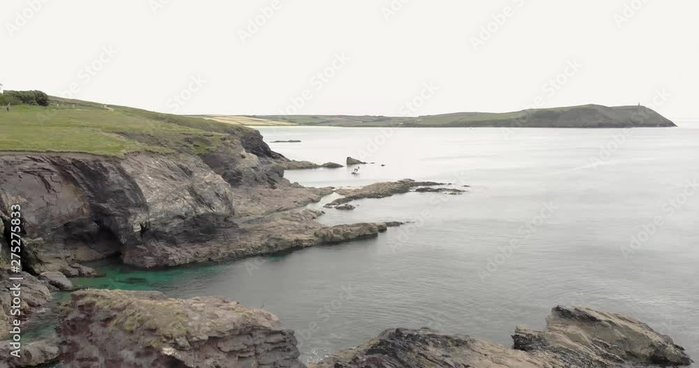 A big rock and swept away cliff, beautiful English Coastline, Aerial 4k footage A big rock and swept away cliff, beautiful English Coastline, Aerial 4k footage