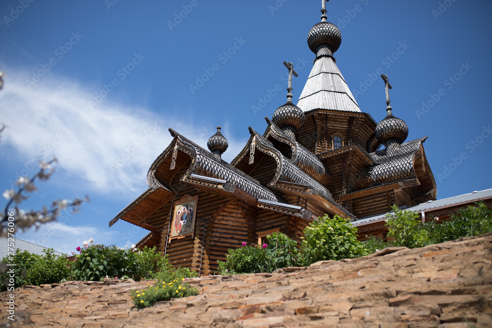 Majestic summer view of the church, located in the village of russia. Concept travel concept. holy temple