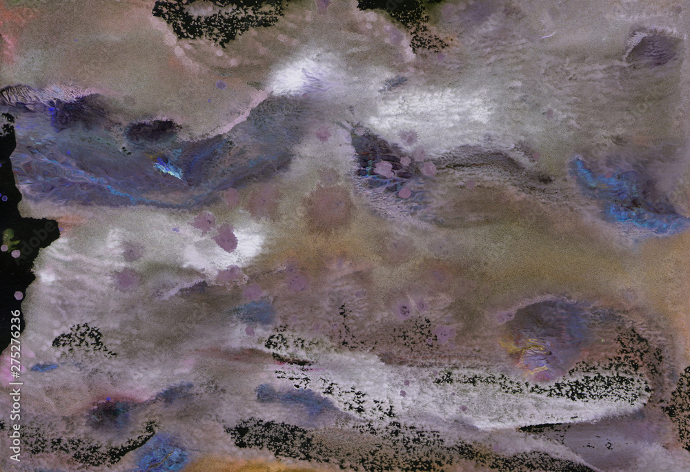 Abstract background, hand-painted texture, watercolor painting, splashes, drops of paint, paint smears. Design for backgrounds, wallpapers, covers and packaging. Abstract background, hand-painted texture, watercolor painting, splashes, drops of paint, paint smears. Design for backgrounds, wallpapers, covers and packaging.