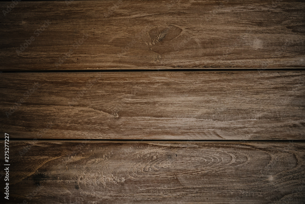 Naklejka premium Dark Brown gray vitage wood horizontal texture natural tree background