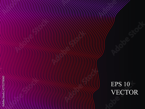 EPS 10 vector. Futuristic colorful background. Backdrop with lines and waves. 