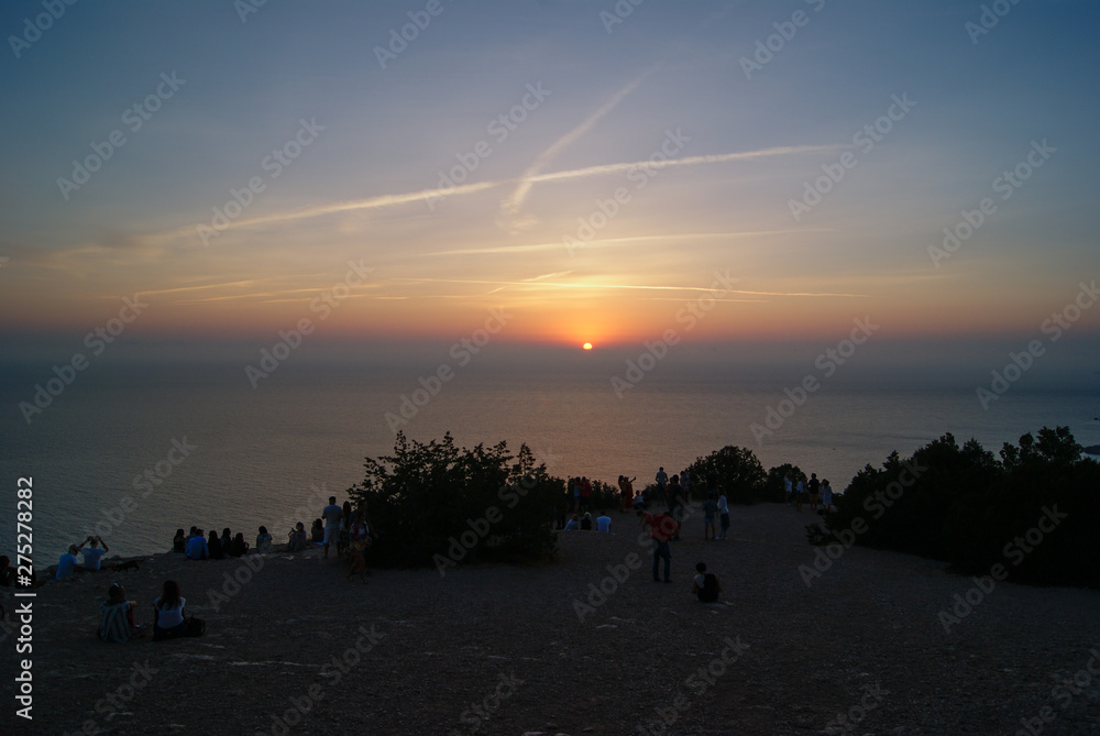 Fototapeta premium The most famous sunset in Ibiza island,Spain