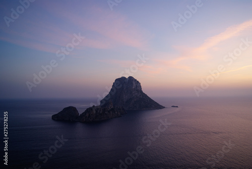 Amazing sunset with different colours in Ibiza, Spain