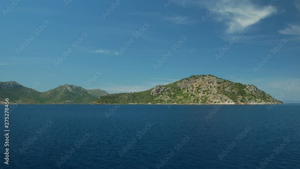 Sail on the blue sea near the island Sail on the blue sea near the island