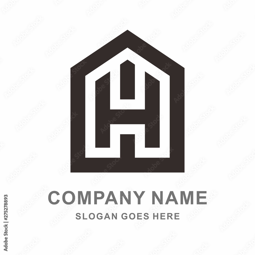 Building House Letter H Architecture Business Company Vector Logo ...