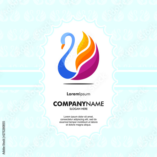 Fototapeta Naklejka Na Ścianę i Meble -  Swan Logo Template, Colorful. can use for landing page, template, ui, web, mobile app, poster, banner, flyer, stickers. EPS 10