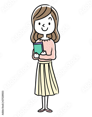 笑顔の女性、女子大学生、学生