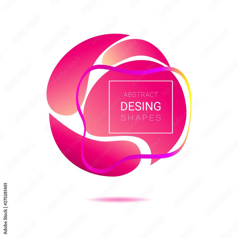 A Rounded Form Abstract round form. Pint and magenta fluid shapes forming gradient ...