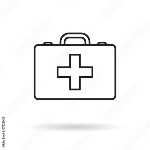 first aid kit case icon- vector illustration