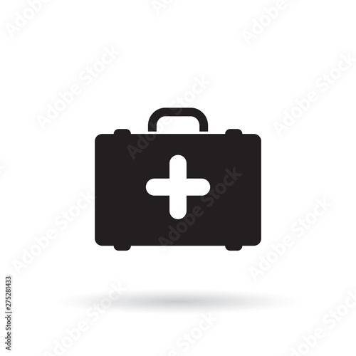 first aid kit case icon- vector illustration