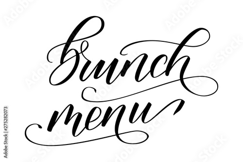 Handwritten brush calligraphy Brunch menu isolated on white background. Vector illustration.