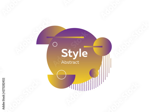 Perispheric futuristic abstract element. Dynamical colored forms and lines. Isolated gradient circles, semicircles, geometric lines and dots. Template for design of logo, flyer or presentation photo