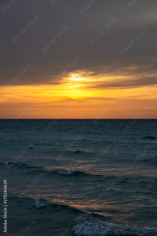 Beautiful dramatic sunset over the Caribbean Sea. Taken in Varadero, Cuba. Beautiful dramatic sunset over the Caribbean Sea. Taken in Varadero, Cuba.