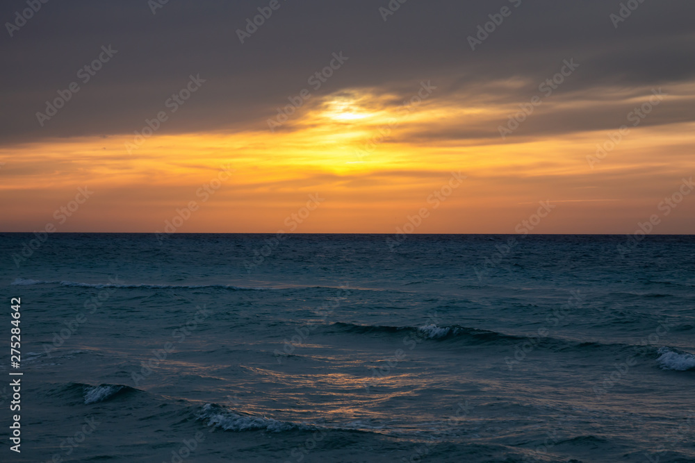 Fototapeta premium Beautiful dramatic sunset over the Caribbean Sea. Taken in Varadero, Cuba.
