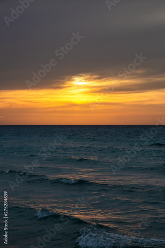 Beautiful dramatic sunset over the Caribbean Sea. Taken in Varadero, Cuba.