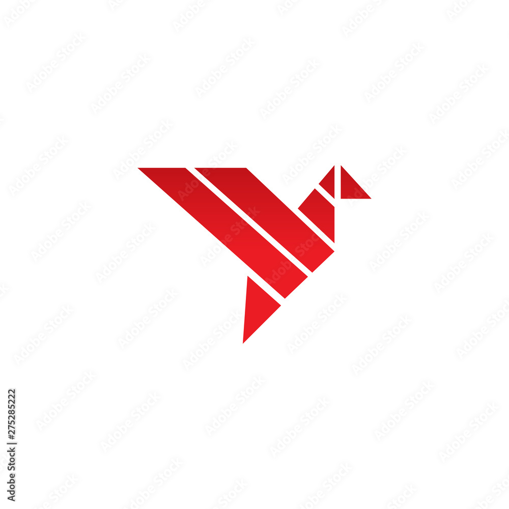Bird logo icon design with origami art Bird logo icon design with origami art