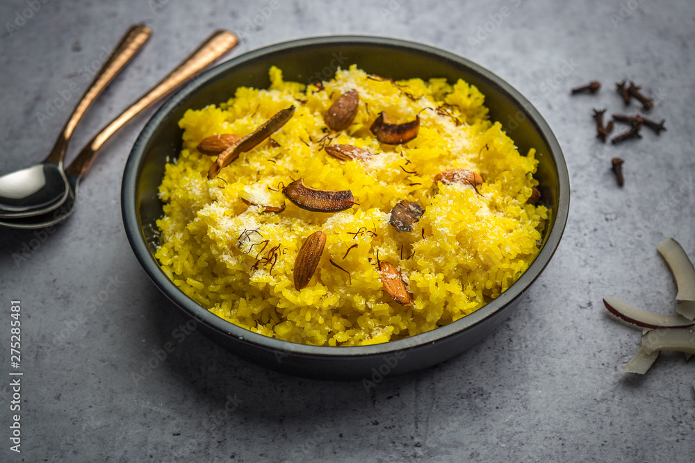 Zarda Rice or Meethe Chawal - an indian cuisine Zarda Rice or Meethe Chawal - an indian cuisine