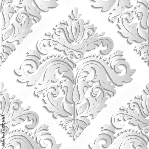 Floral vector ornament. Seamless abstract classic background with flowers. Pattern with light repeating floral elements. Ornament for fabric, wallpaper and packaging