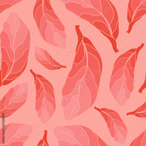 Abstract magical leaves in colar colors seamless pattern, backgrounds, textile, illustration © sewinck