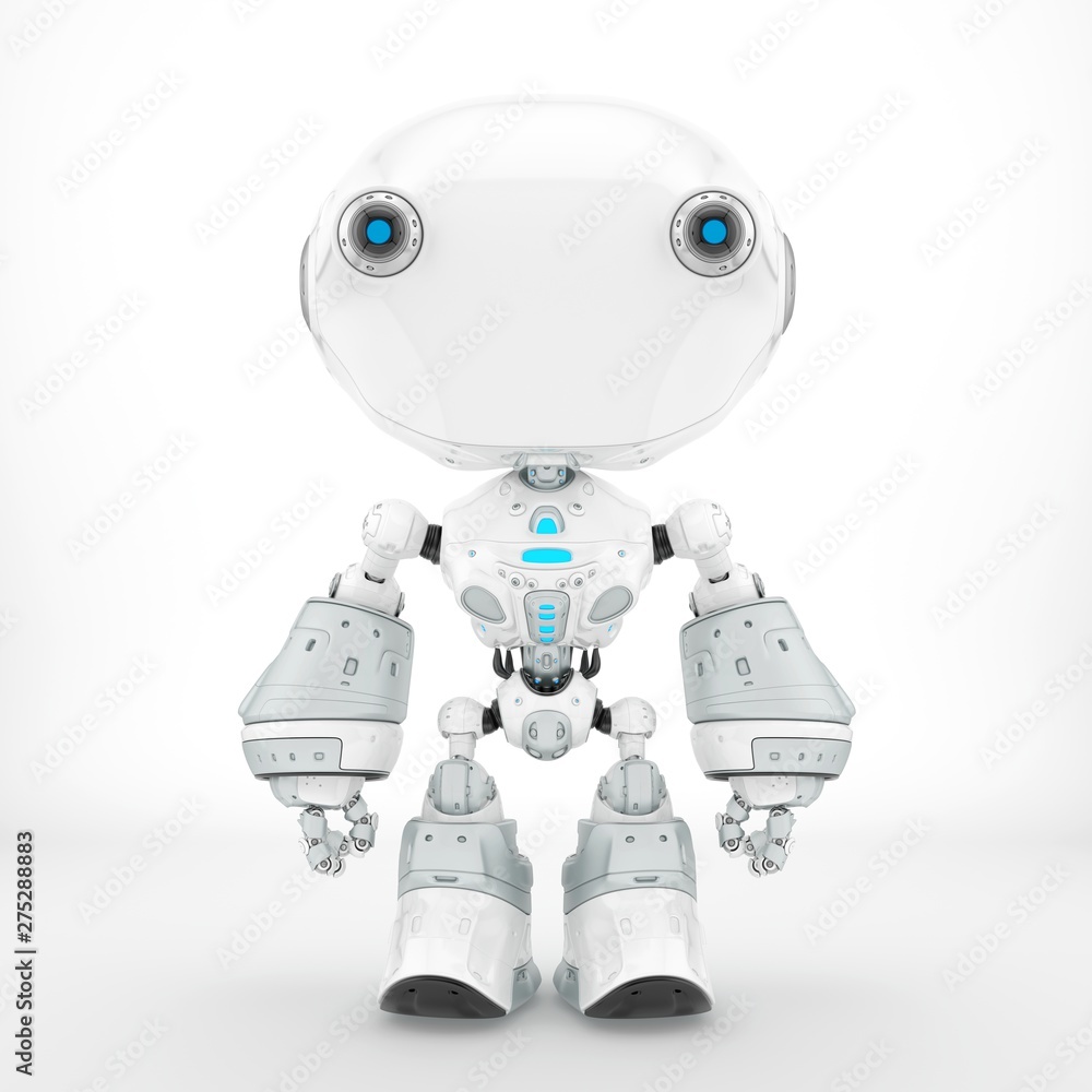 Ant-like robot in clean white color, front pose 3d render Ant-like robot in clean white color, front pose 3d render