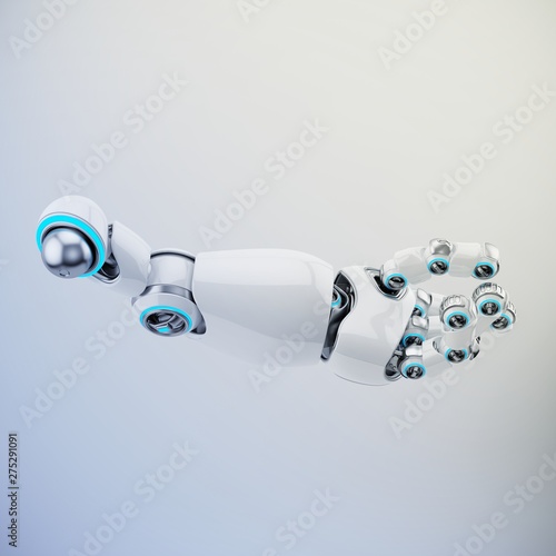 Cute sci-fi cartoon robotic arm part, 3d rendering