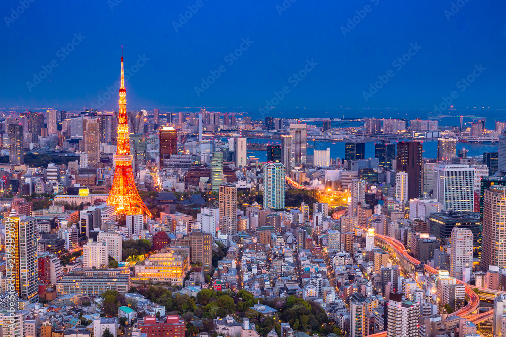  View of Tokyo is the modern capital of Japan.