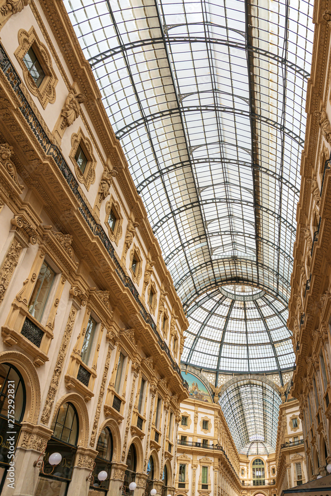 MILAN, ITALY - May 29, 2018: Galleria Vittorio Emanuele II shopping mall, Milan, italy.