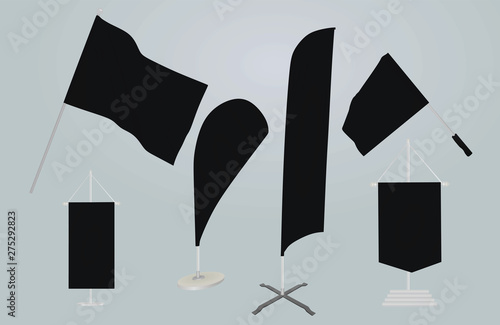 Promotional flags template. vector illustration