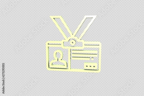 3D illustration of Visitor, light-green color with transparent background.