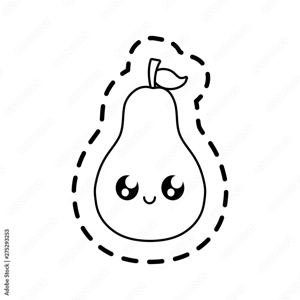 patch of delicious pear fruit kawaii character patch of delicious pear fruit kawaii character