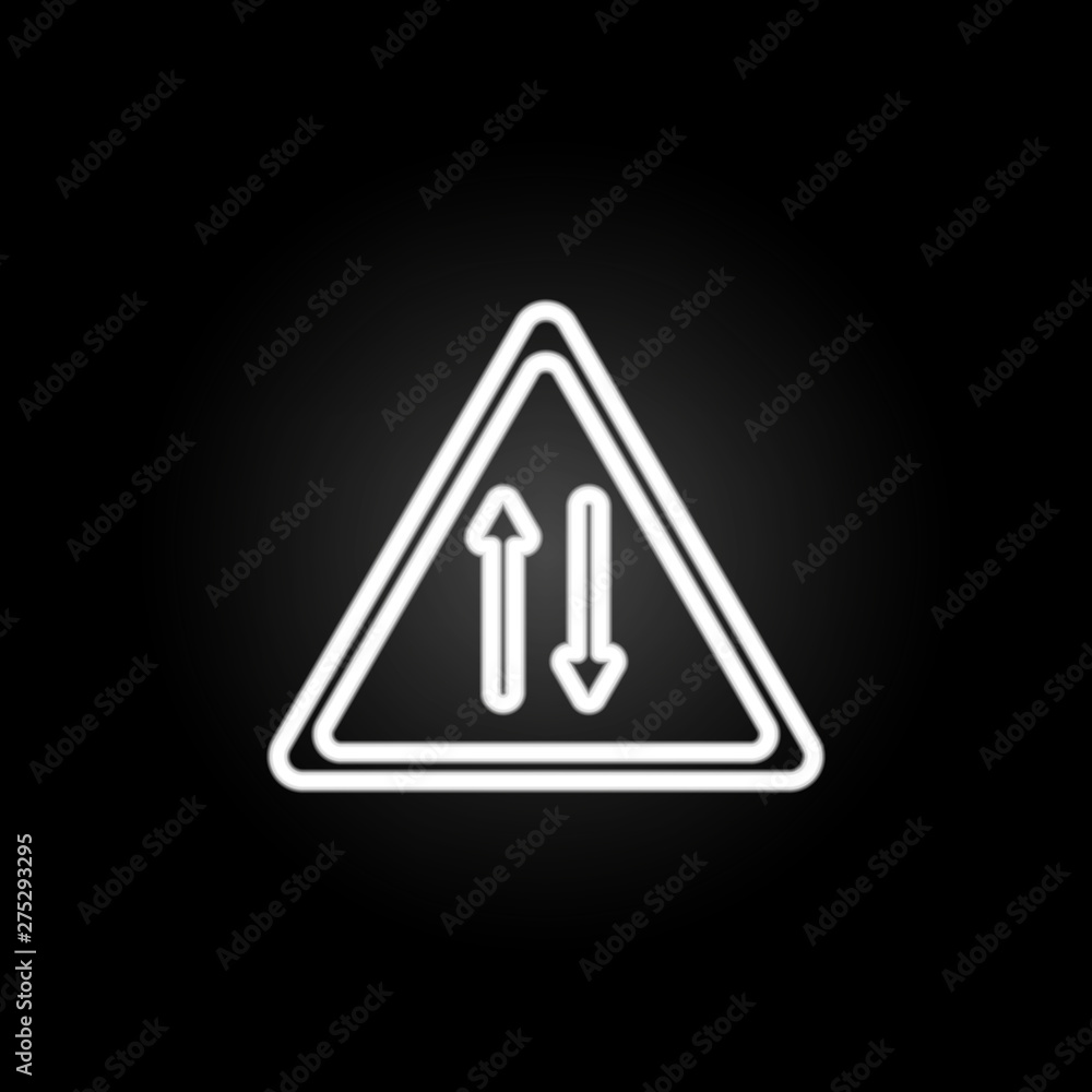 double sign neon icon. Elements of road sign set. Simple icon for websites, web design, mobile app, info graphics double sign neon icon. Elements of road sign set. Simple icon for websites, web design, mobile app, info graphics