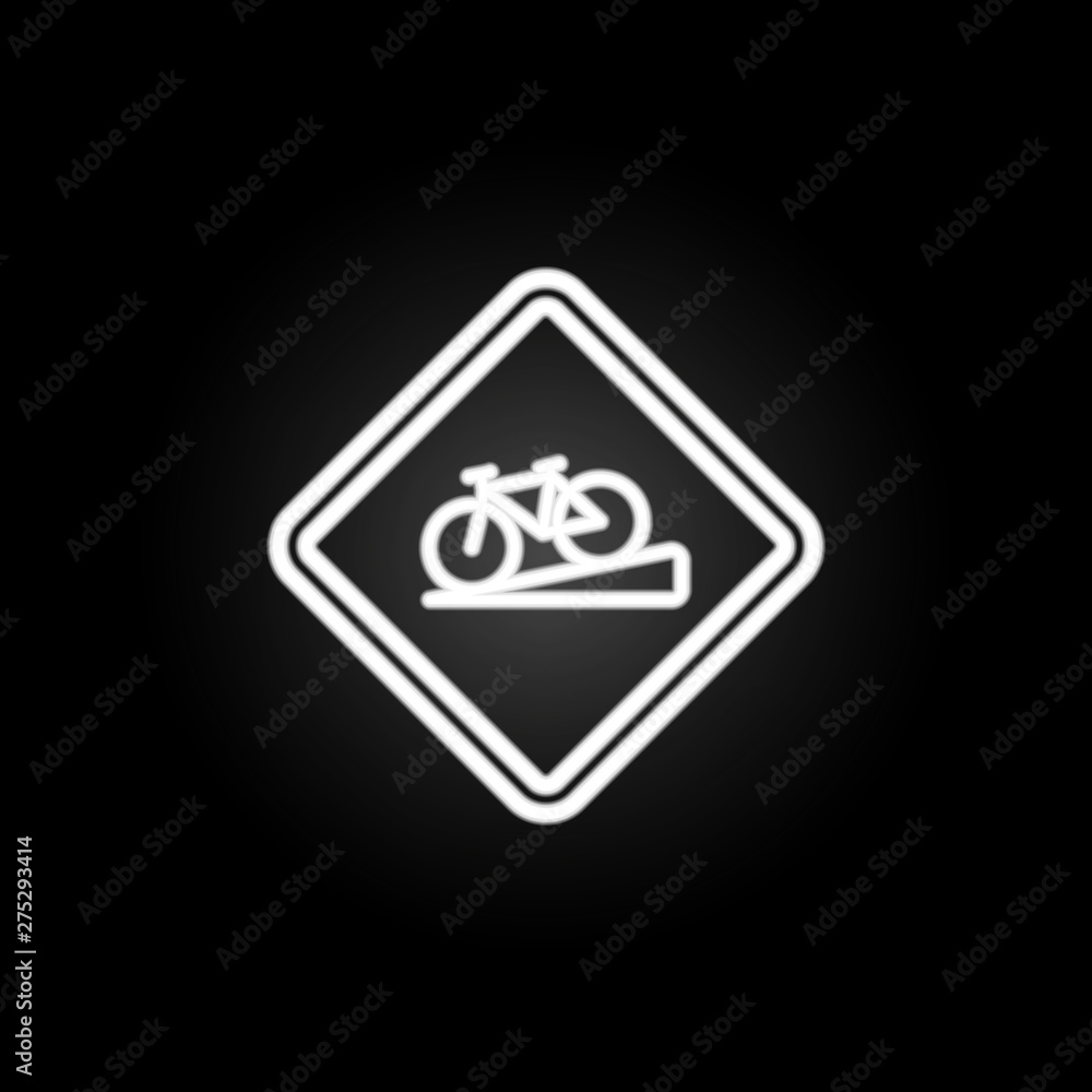 closed to bicycles neon icon. Elements of road sign set. Simple icon for websites, web design, mobile app, info graphics closed to bicycles neon icon. Elements of road sign set. Simple icon for websites, web design, mobile app, info graphics
