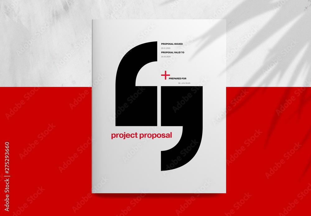 Corporate Project Proposal Layout with Red Elements Stock Template ...