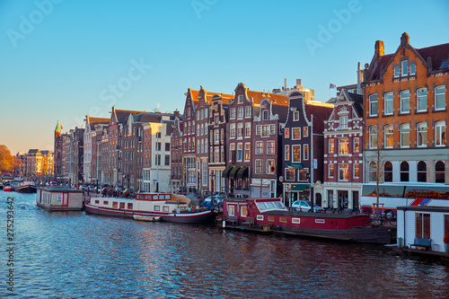View of the canals  in Amsterdam. Netherlands..