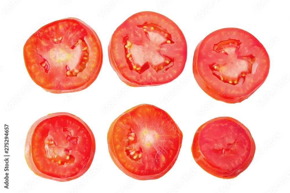 Fototapeta premium Tomato slice isolated over white background