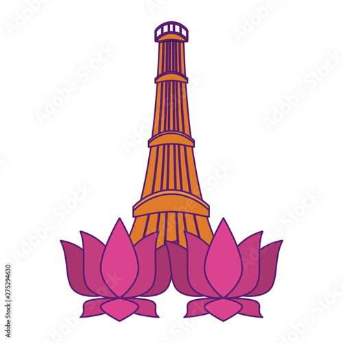 indian building monuments icon cartoon