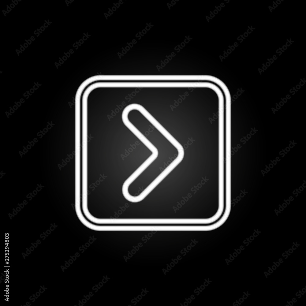 road sign on the right neon icon. Elements of road sign set. Simple icon for websites, web design, mobile app, info graphics road sign on the right neon icon. Elements of road sign set. Simple icon for websites, web design, mobile app, info graphics