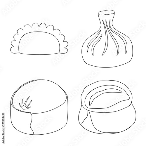 Vector illustration of food and dish symbol. Collection of food and cooking vector icon for stock.