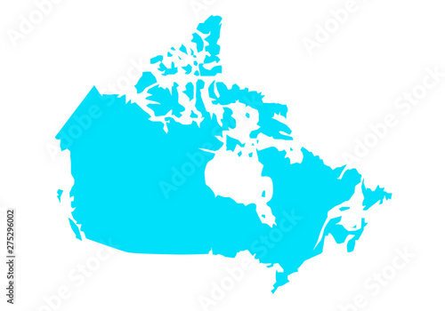 political map of Canada in america