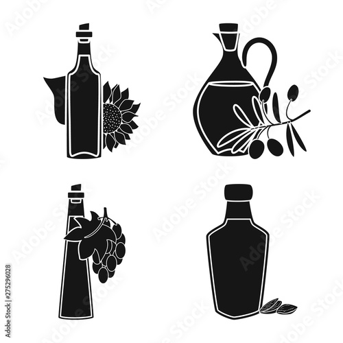 Vector illustration of oil and agriculture logo. Collection of oil and glass stock vector illustration.