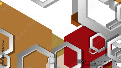 Abstract geometric background with hexagon, middle ages color composition. Vector illustration