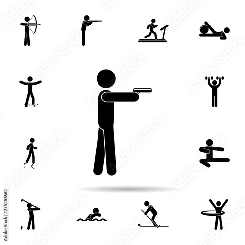 pistol shooting icon. Universal set of Sport for website design and development, app development