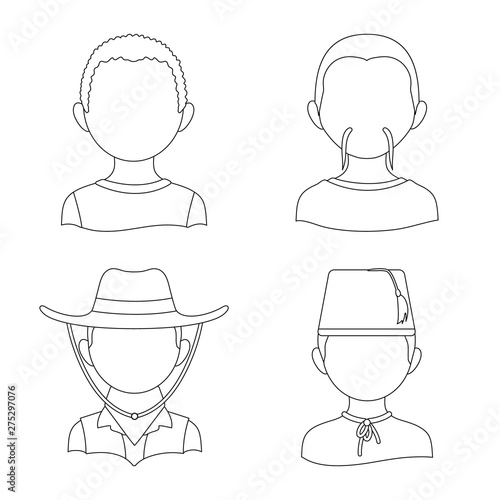 Isolated object of imitator and resident sign. Collection of imitator and culture stock vector illustration.