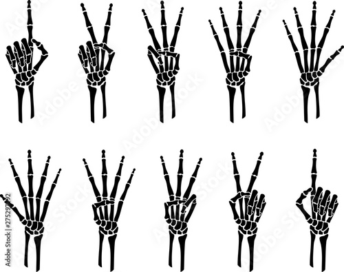 Skeleton Number Hand Sign